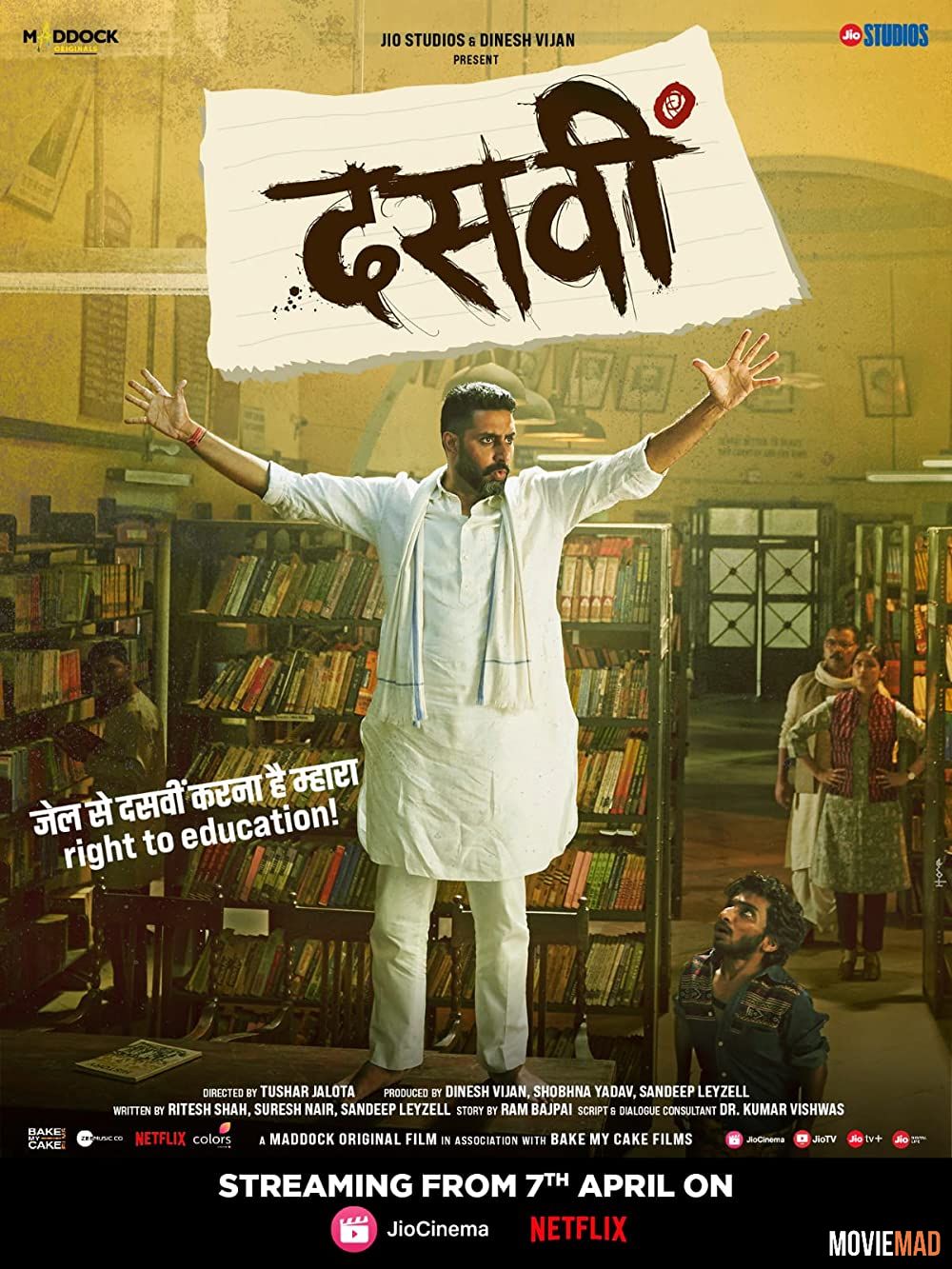 Dasvi (2022) Hindi NF HDRip Full Movie 720p 480p