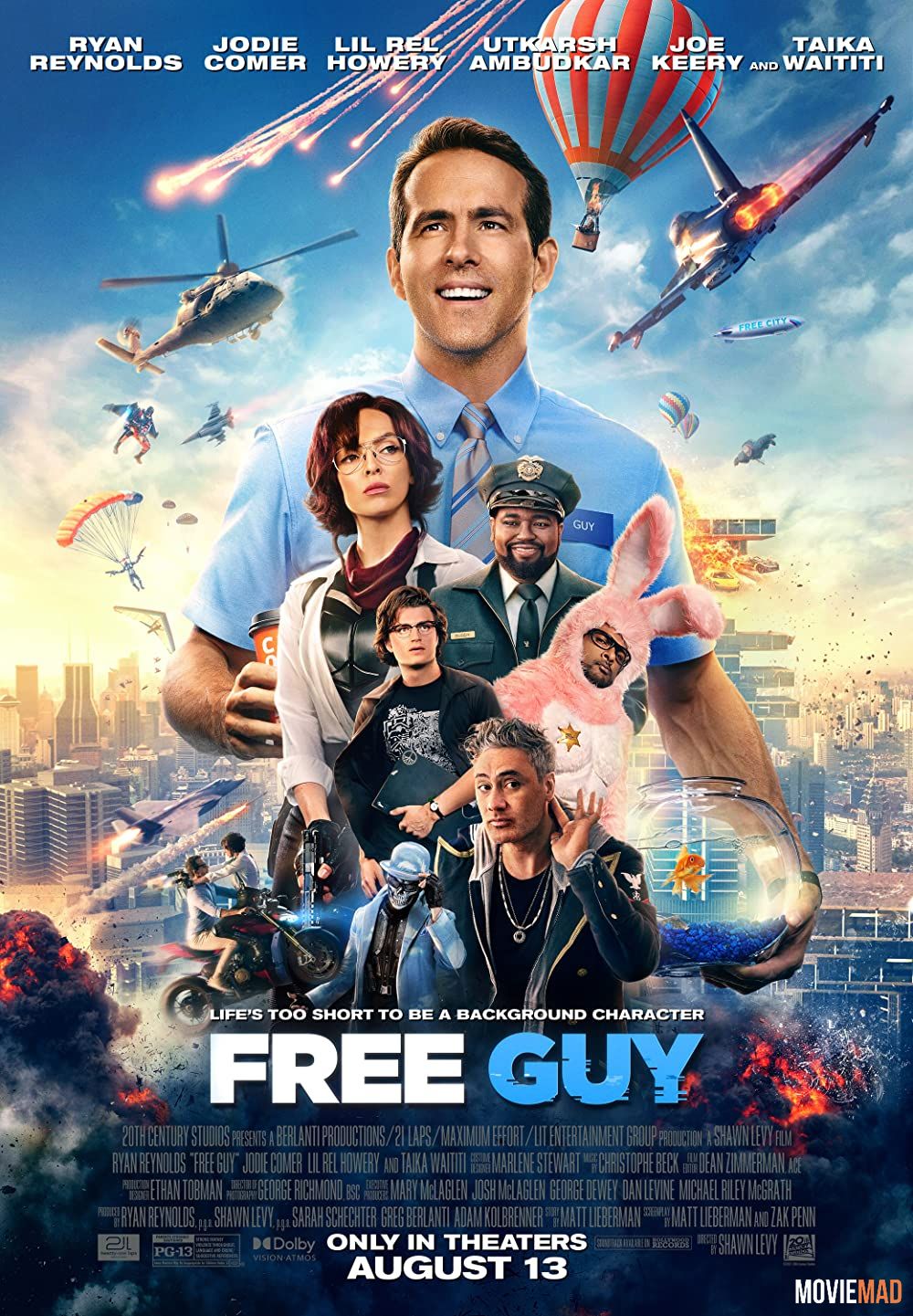 Free Guy 2021 Hindi Dubbed(CAM) HDRip Full Movie 720p 480p